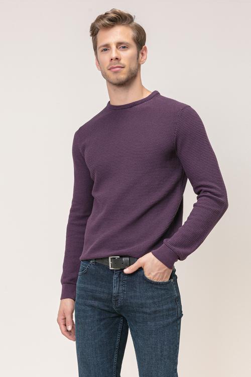  PAMUKLU ÖRGÜ DESENLİ KAZAK