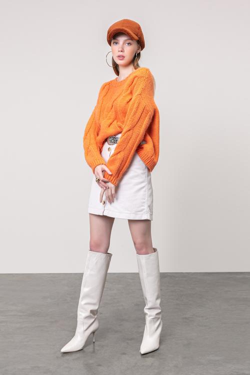  ÖRGÜLÜ DÜŞÜK OMUZ KAZAK