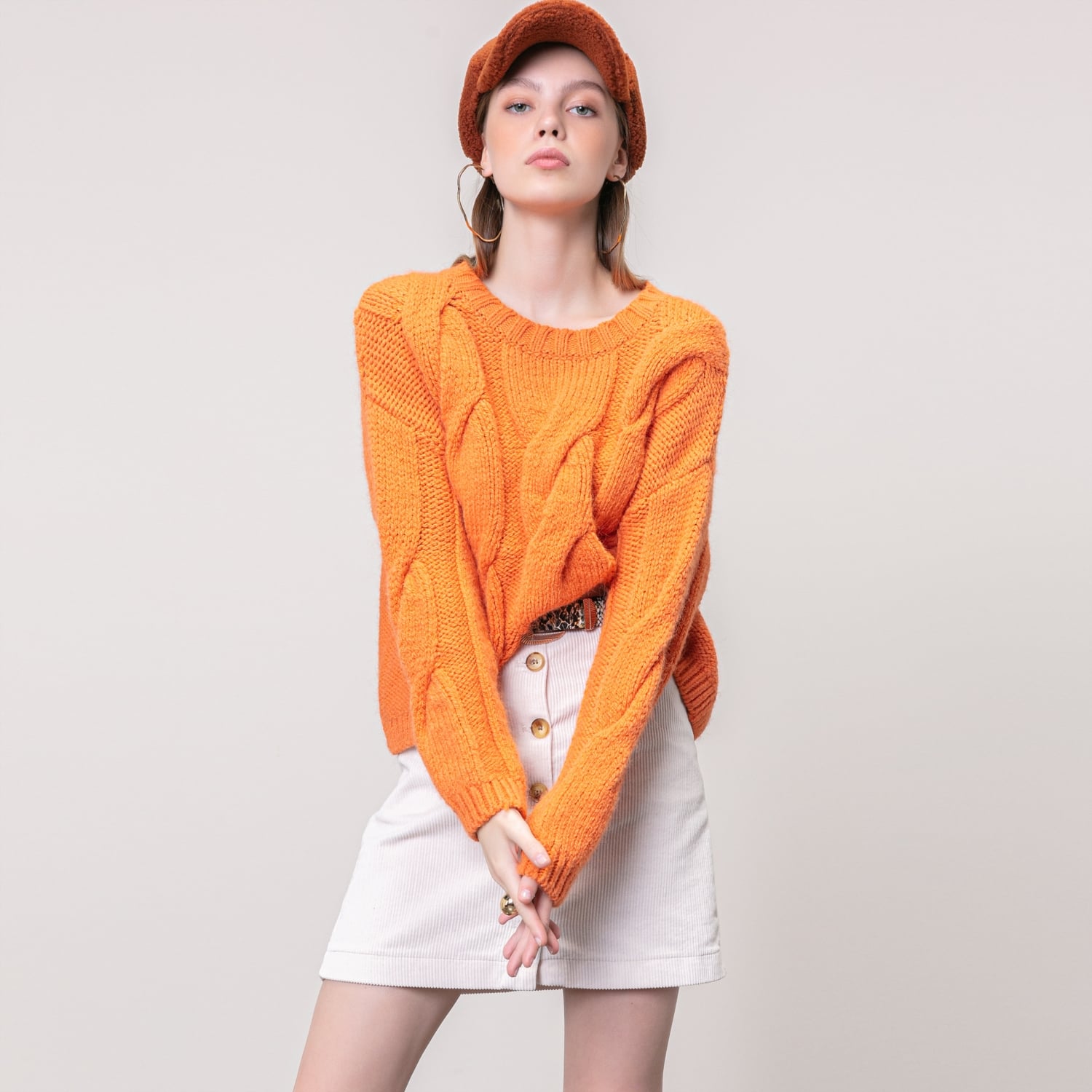 ÖRGÜLÜ DÜŞÜK OMUZ KAZAK