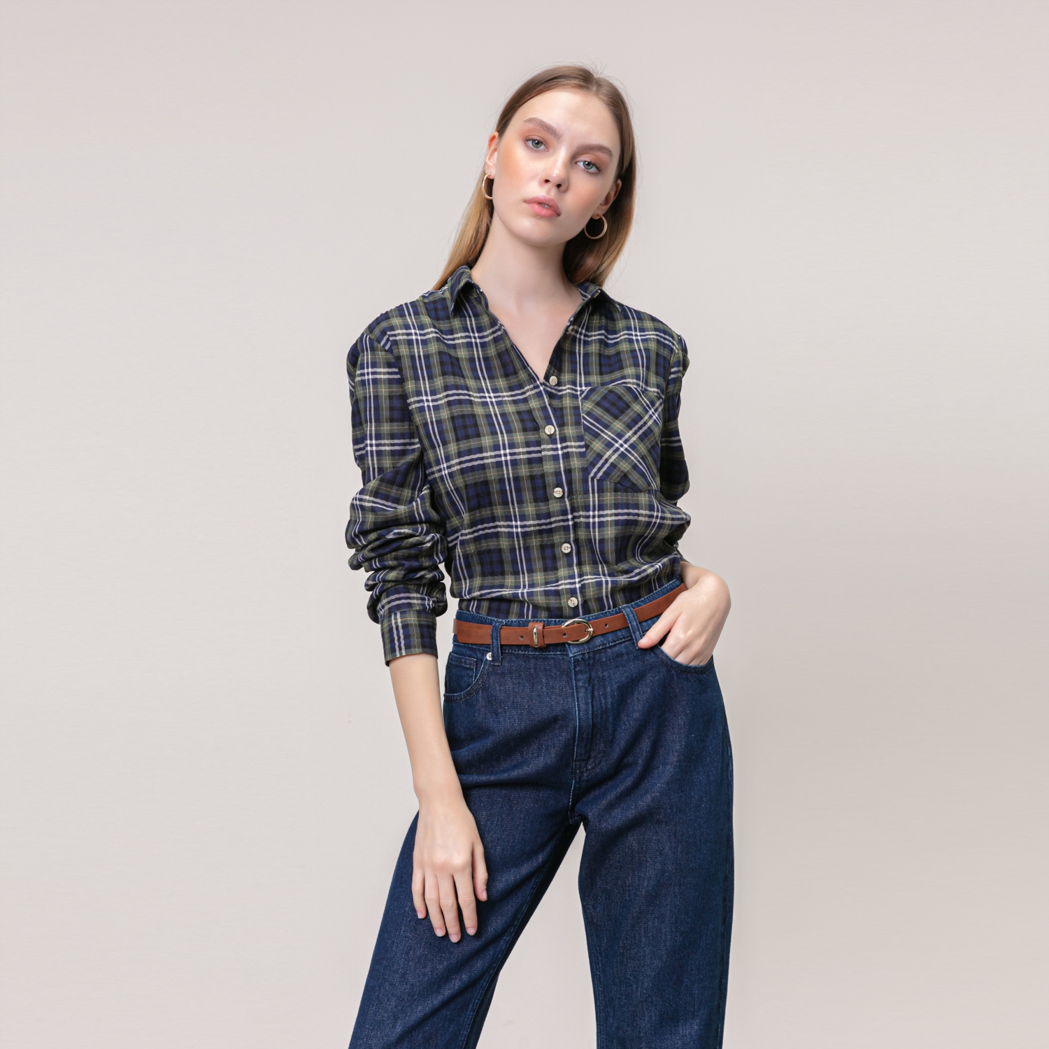 EKOSE DESENLİ REGULAR PAMUK GÖMLEK