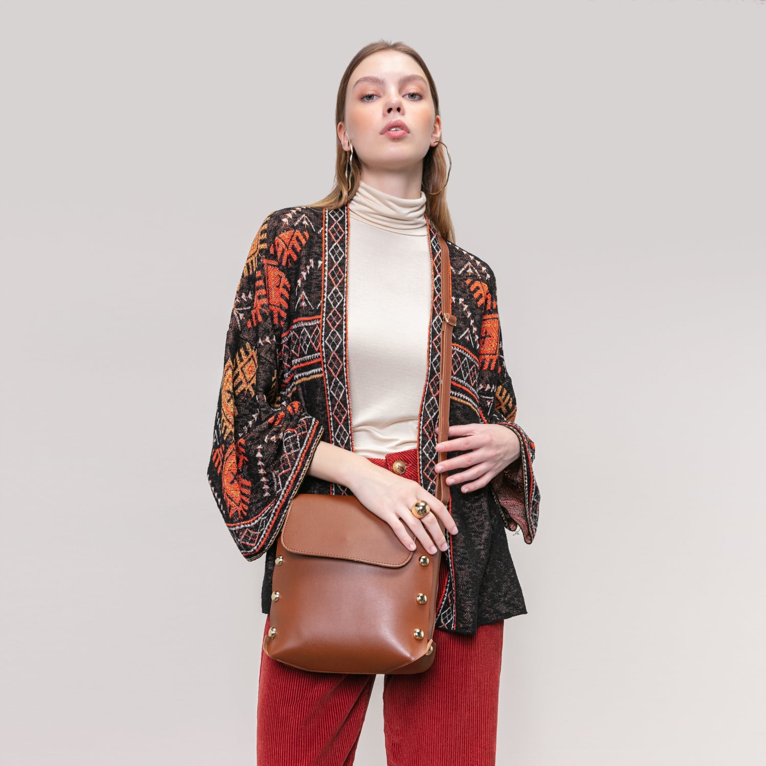 ETNİK DESENLİ PAMUKLU HIRKA