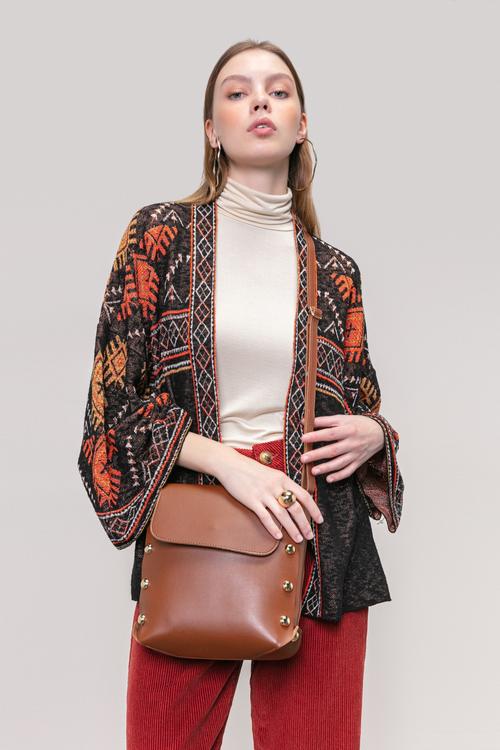  ETNİK DESENLİ PAMUKLU HIRKA