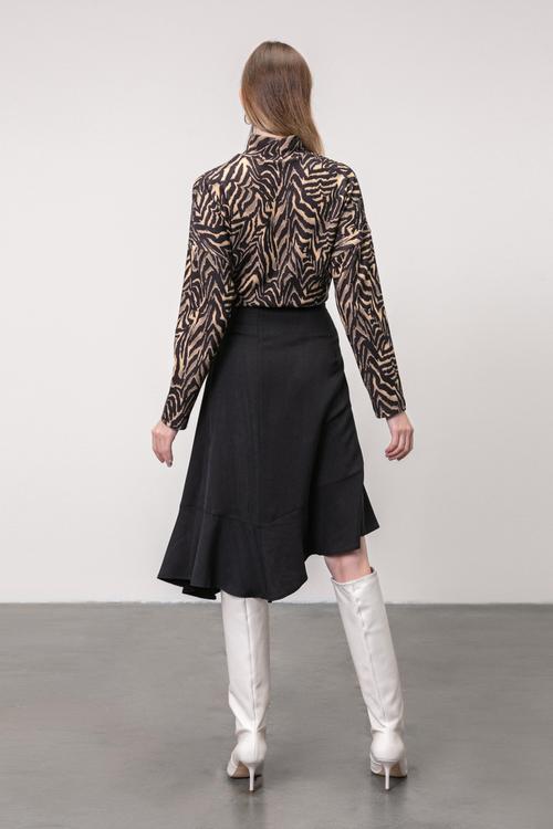  TENCEL TM DÜĞME DETAYLI MİNİ ETEK