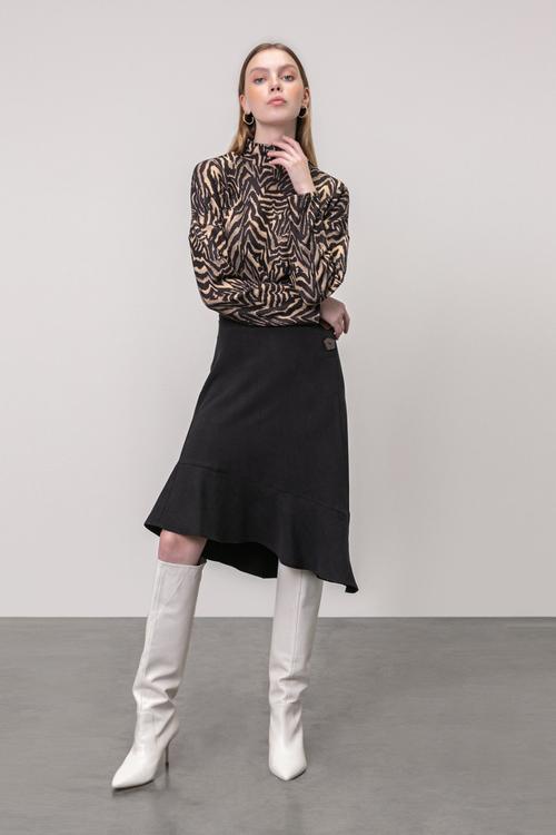  TENCEL TM DÜĞME DETAYLI MİNİ ETEK