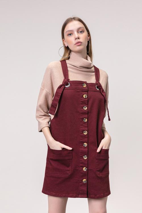  PAMUK MİNİ SALOPET ELBİSE