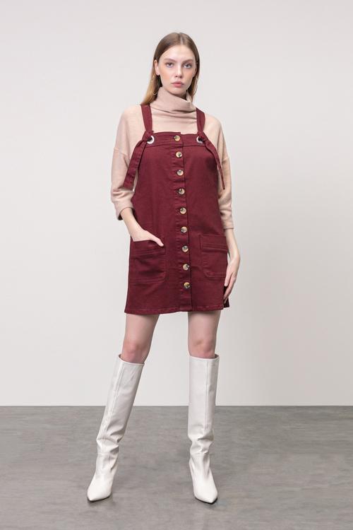  PAMUK MİNİ SALOPET ELBİSE