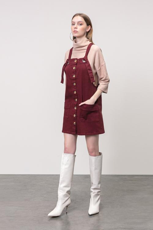  PAMUK MİNİ SALOPET ELBİSE