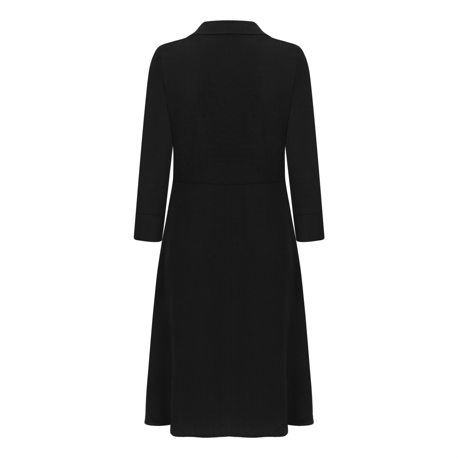 YAKA DETAYLI MİDİ GÖMLEK ELBİSE