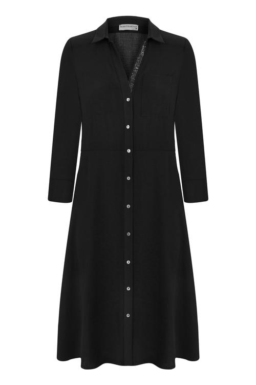  YAKA DETAYLI MİDİ GÖMLEK ELBİSE