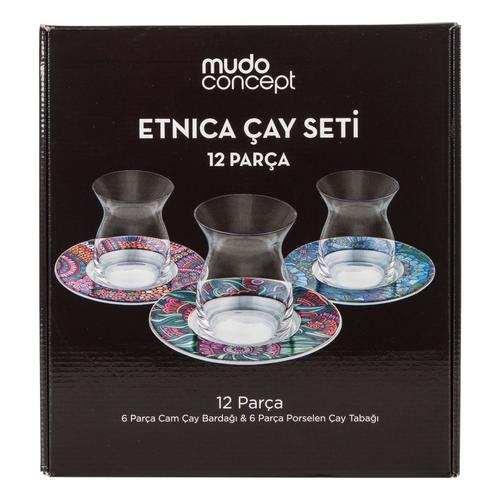  ETNICA RENKLİ ÇAY SETİ