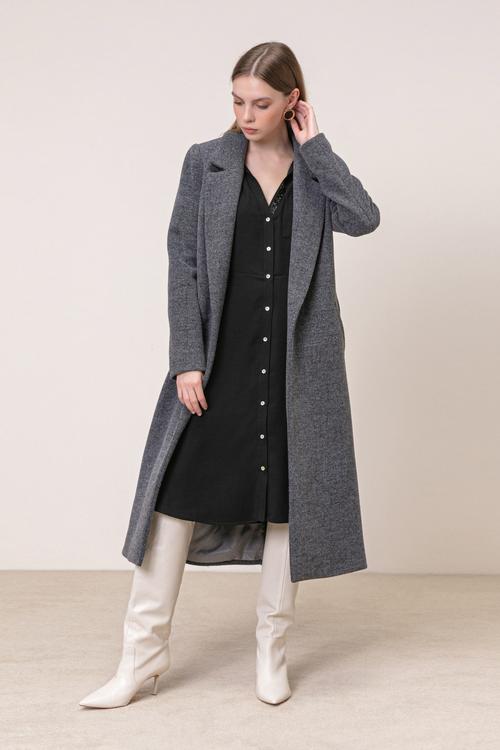  KUŞAKLI UZUN KALIN KABAN