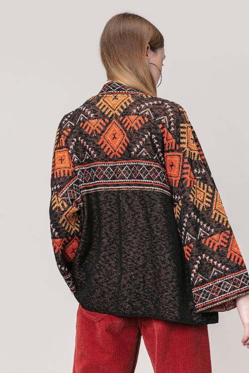  ETNİK DESENLİ PAMUKLU HIRKA