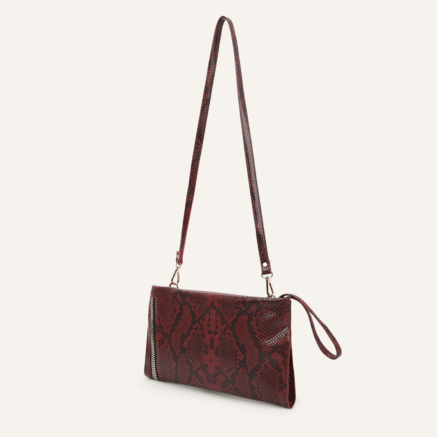 YILAN DERİSİ DESENLİ PORTFÖY ÇANTA