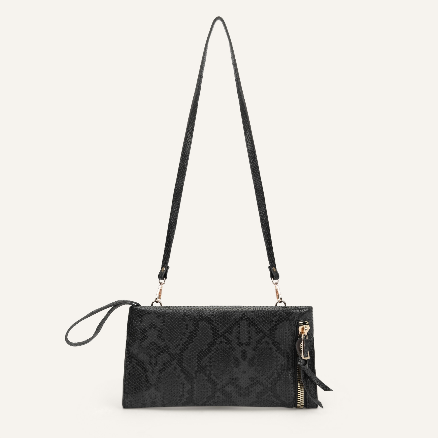 YILAN DERİSİ DESENLİ PORTFÖY ÇANTA