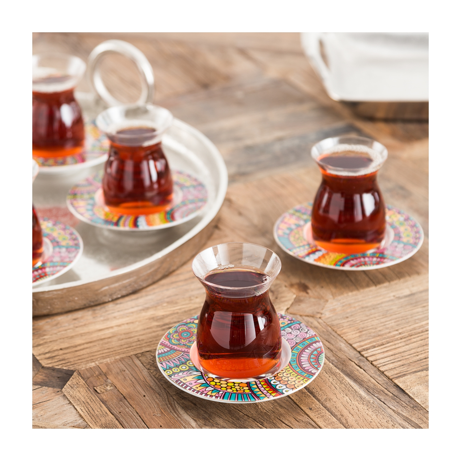 ETNICA RENKLİ ÇAY SETİ