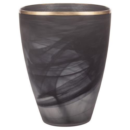  LUNA CAM VAZO SİYAH 24CM