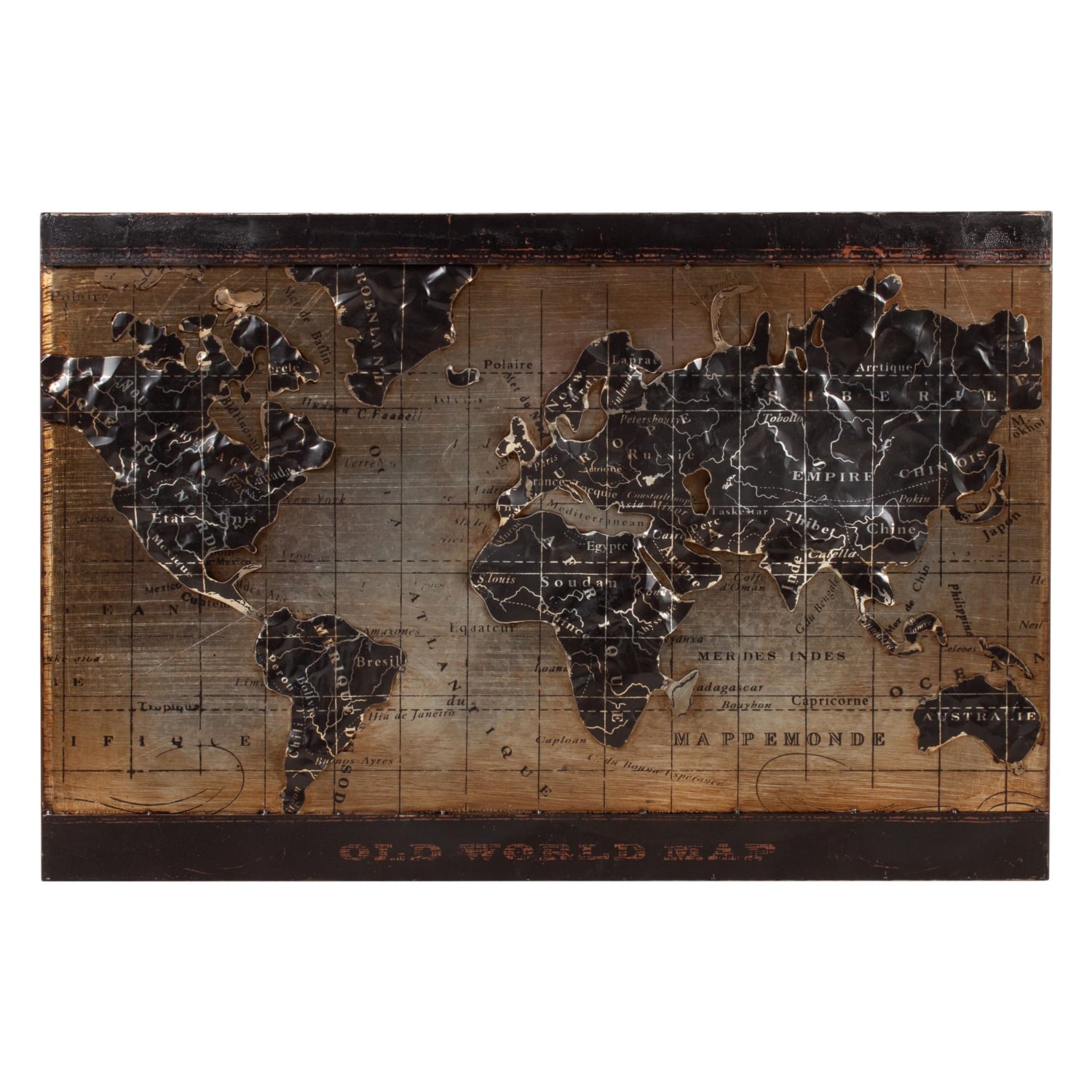 METAL WORLD CHART METAL PANO 120X80CM