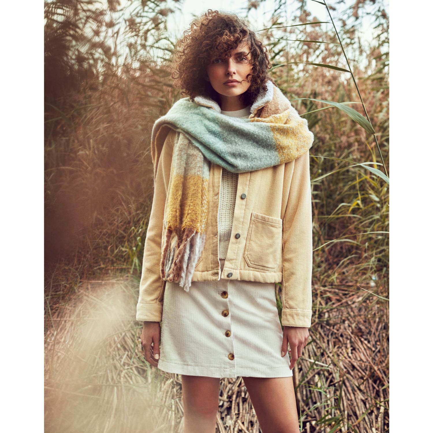 KÜRK YAKALI PAMUK KADİFE CEKET