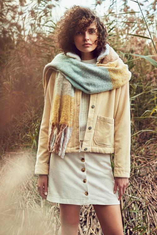  KÜRK YAKALI PAMUK KADİFE CEKET