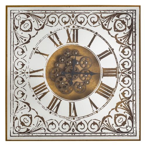  KARE ALTIN AYNALI SAAT 80X80 CM