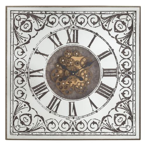  KARE GÜMÜŞ AYNALI SAAT 80X80 CM