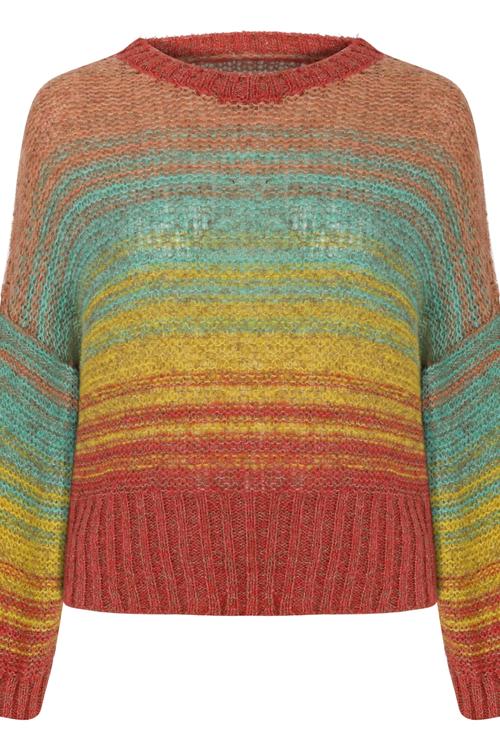  BİSİKLET YAKA RENKLİ KAZAK