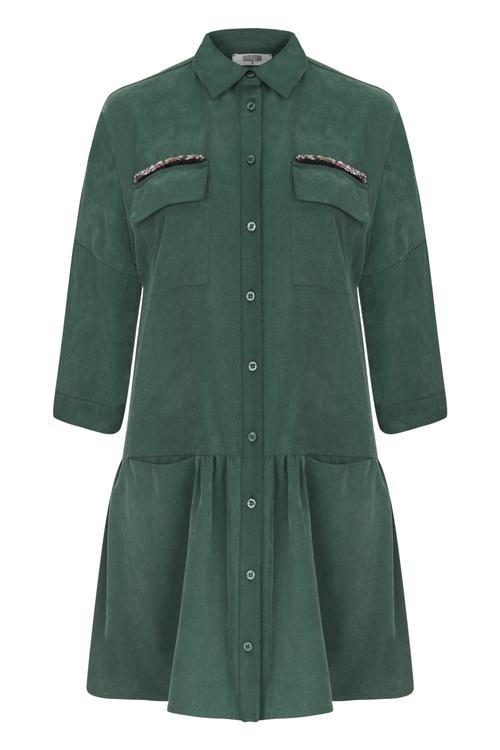  TENCEL TM VOLANLI MİNİ ELBİSE