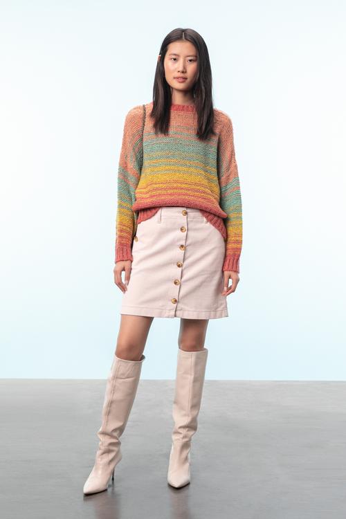  BİSİKLET YAKA RENKLİ KAZAK