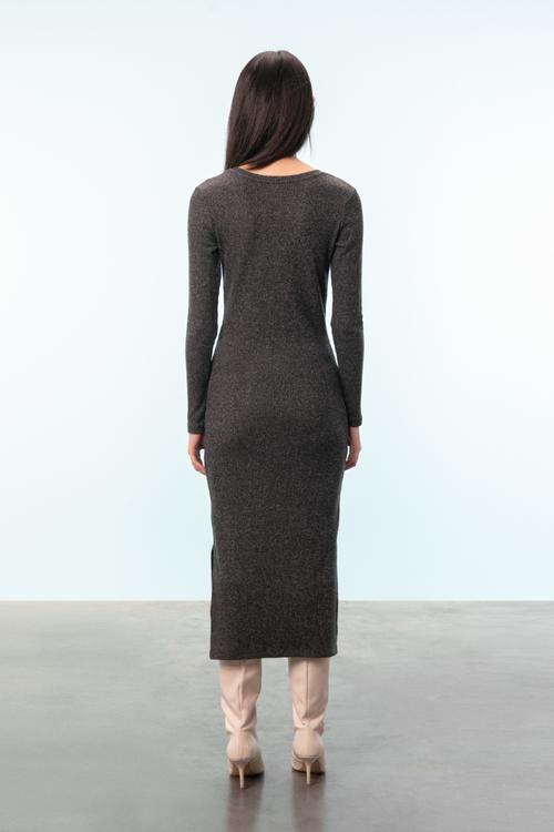  YIRTMAÇLI TRİKO MAXI ELBİSE