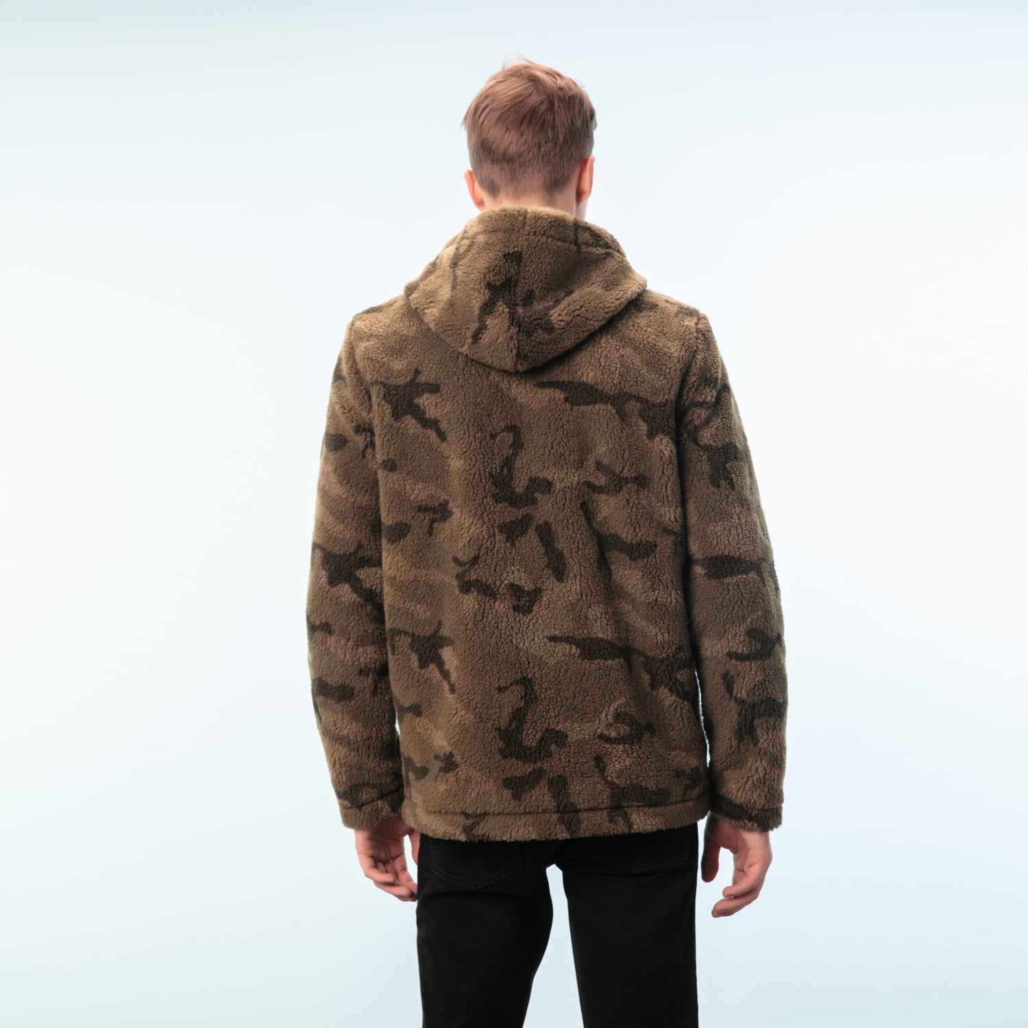 KAMUFLAJ DESENLİ FERMUARLI POLAR CEKET