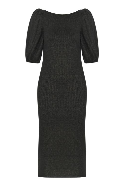  SIRT DEKOLTELİ MİDİ ELBİSE