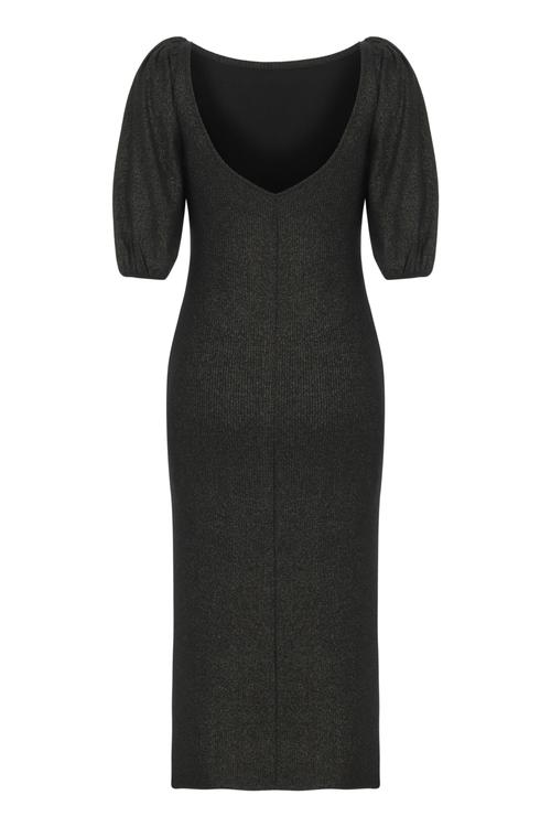  SIRT DEKOLTELİ MİDİ ELBİSE