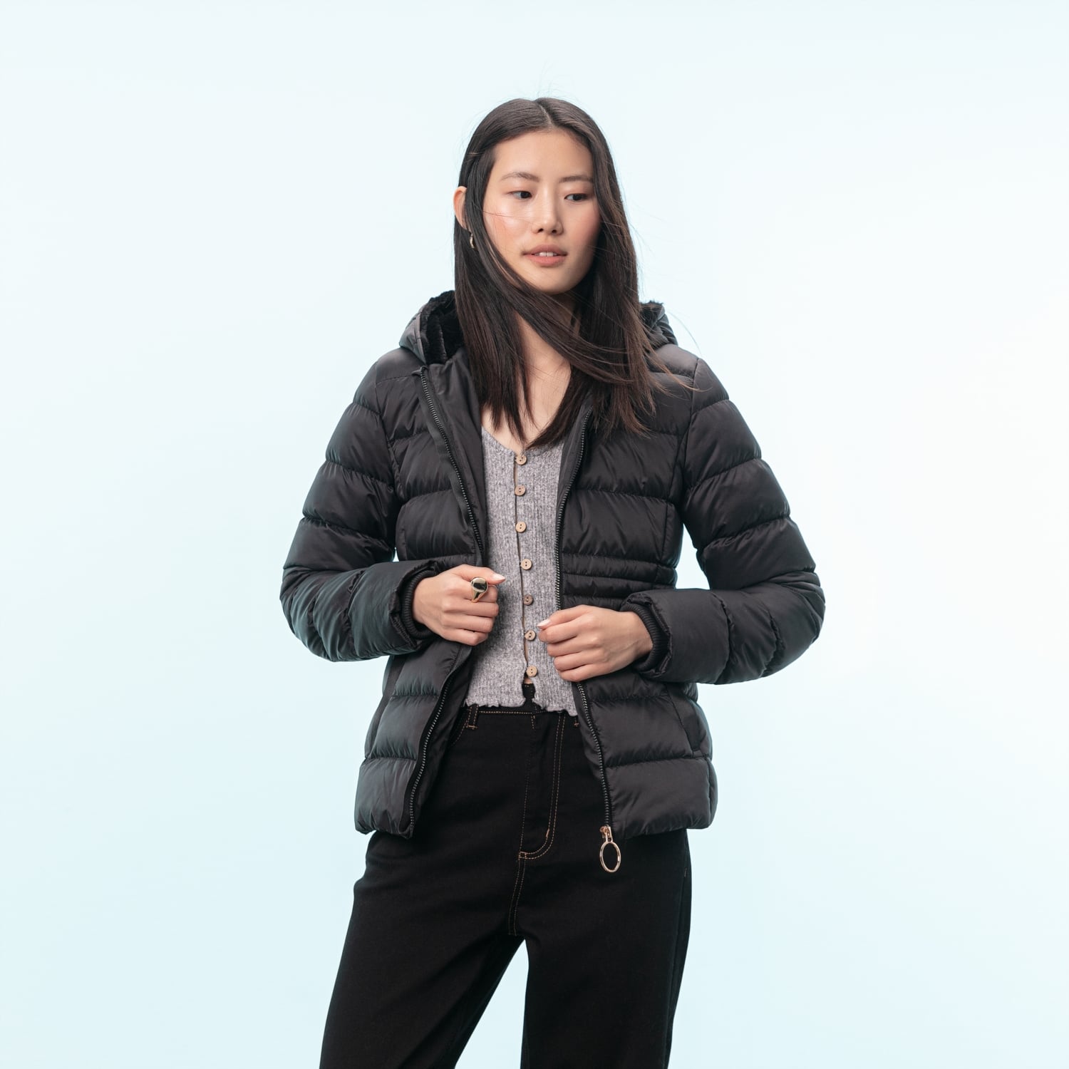 KAPİTONELİ KAPÜŞONLU PUFFER ŞİŞME MONT