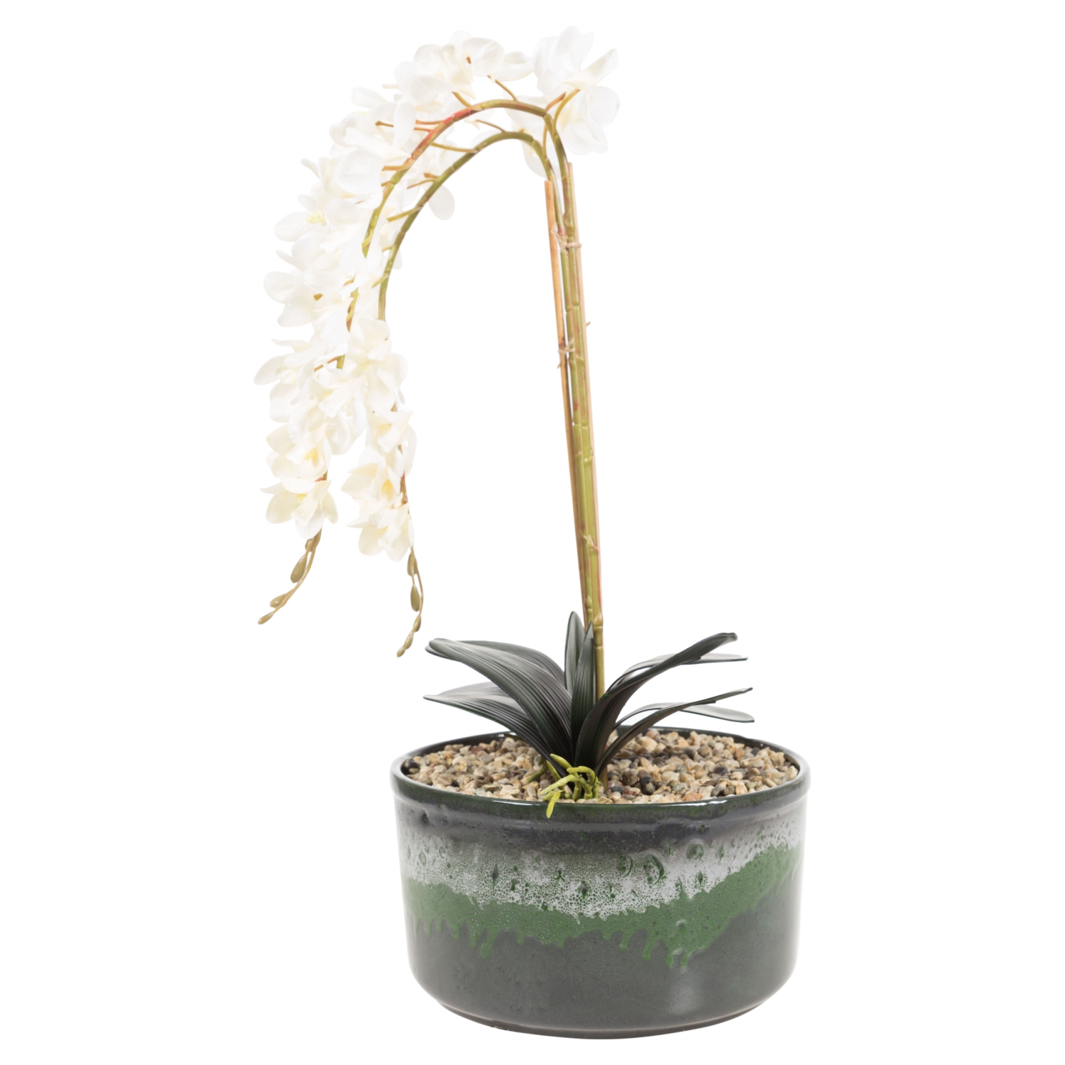 SAKSILI BEYAZ ORKİDE 27X15CM