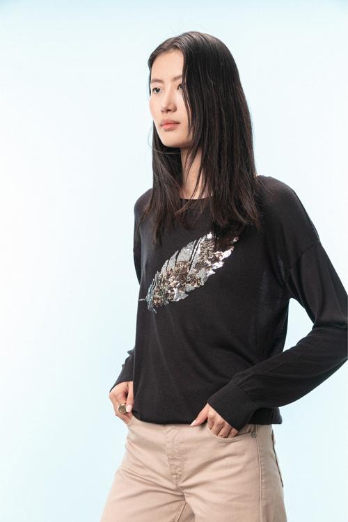  PUL İŞLEMELİ OVERSIZE KAZAK