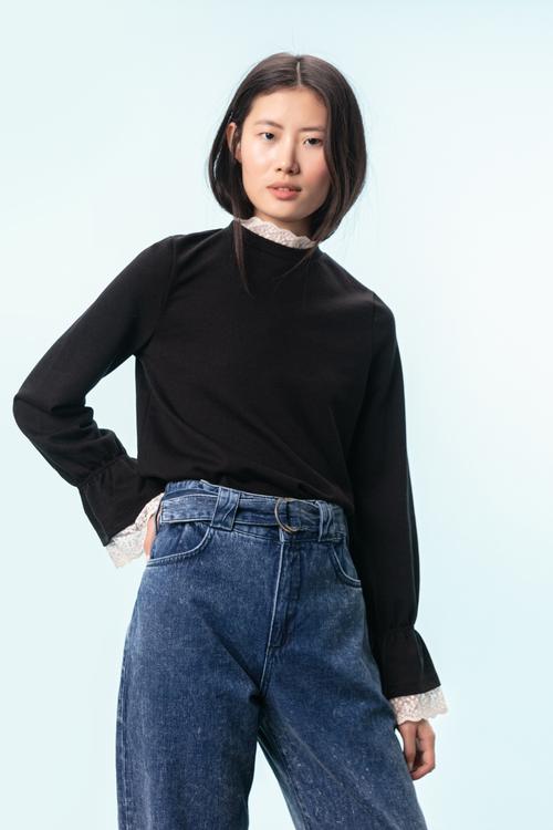  DANTEL DETAYLI SWEATSHIRT