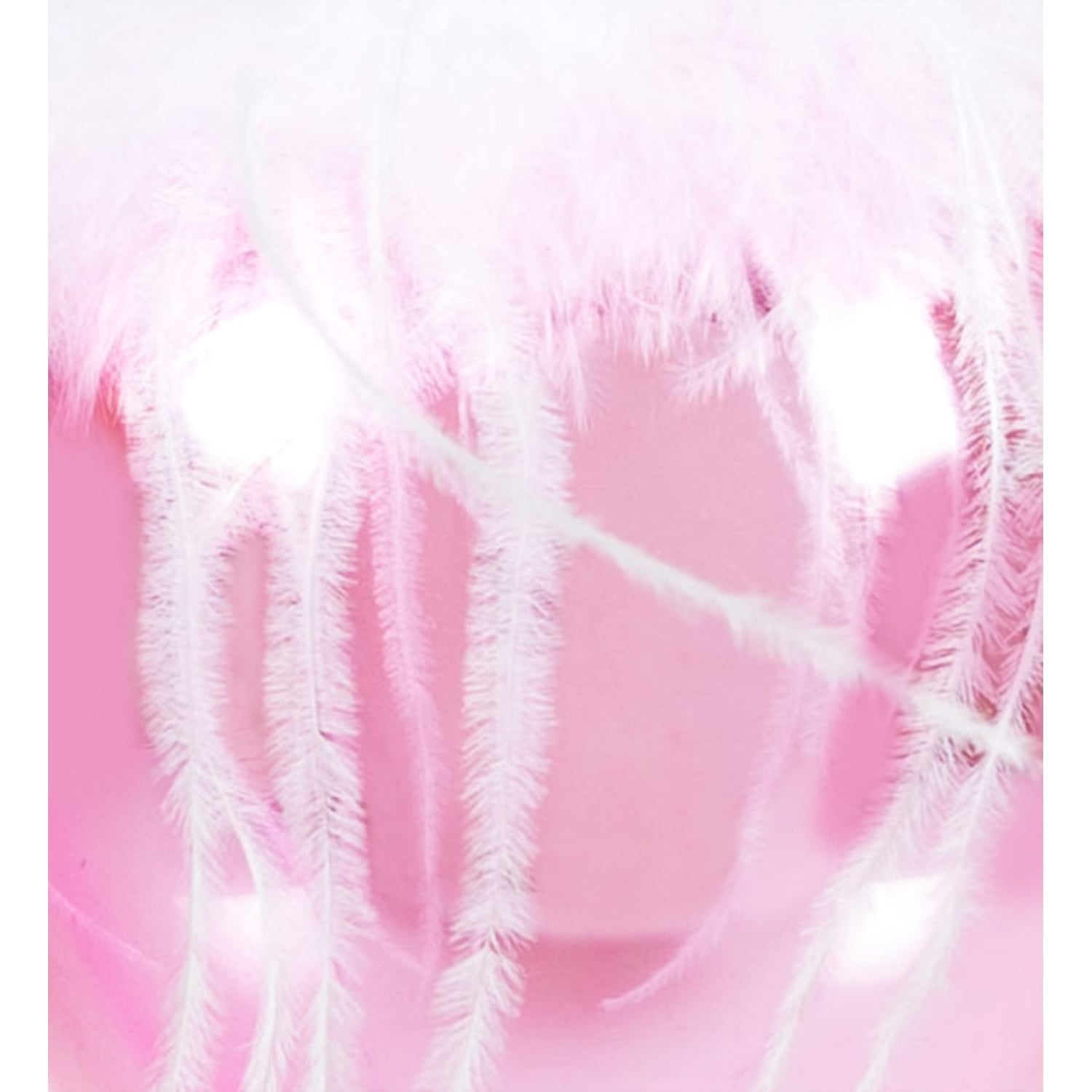 FLUFFY PEMBE CAM YILBAŞI AĞAÇ SÜSÜ 8CM