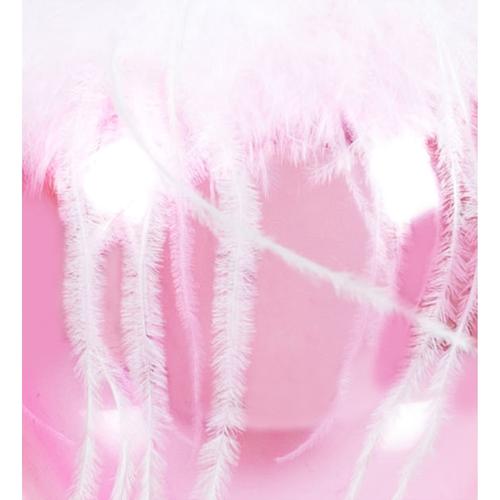  FLUFFY PEMBE CAM YILBAŞI AĞAÇ SÜSÜ 8CM