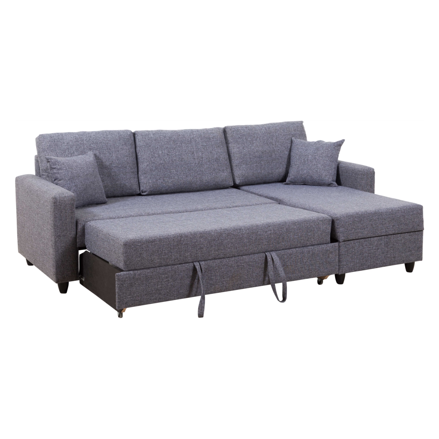 BRIT BAZALI YATAKLI L KOLTUK SOL GRİ