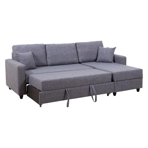  BRIT BAZALI YATAKLI L KOLTUK SOL GRİ