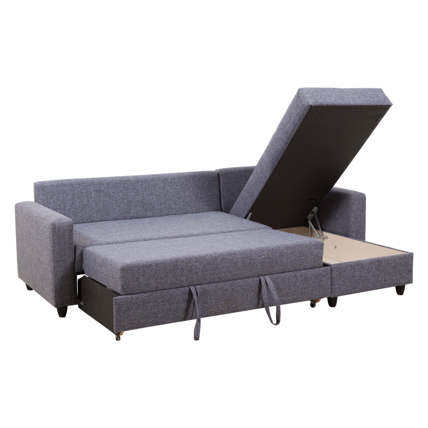 BRIT BAZALI YATAKLI L KOLTUK SOL GRİ