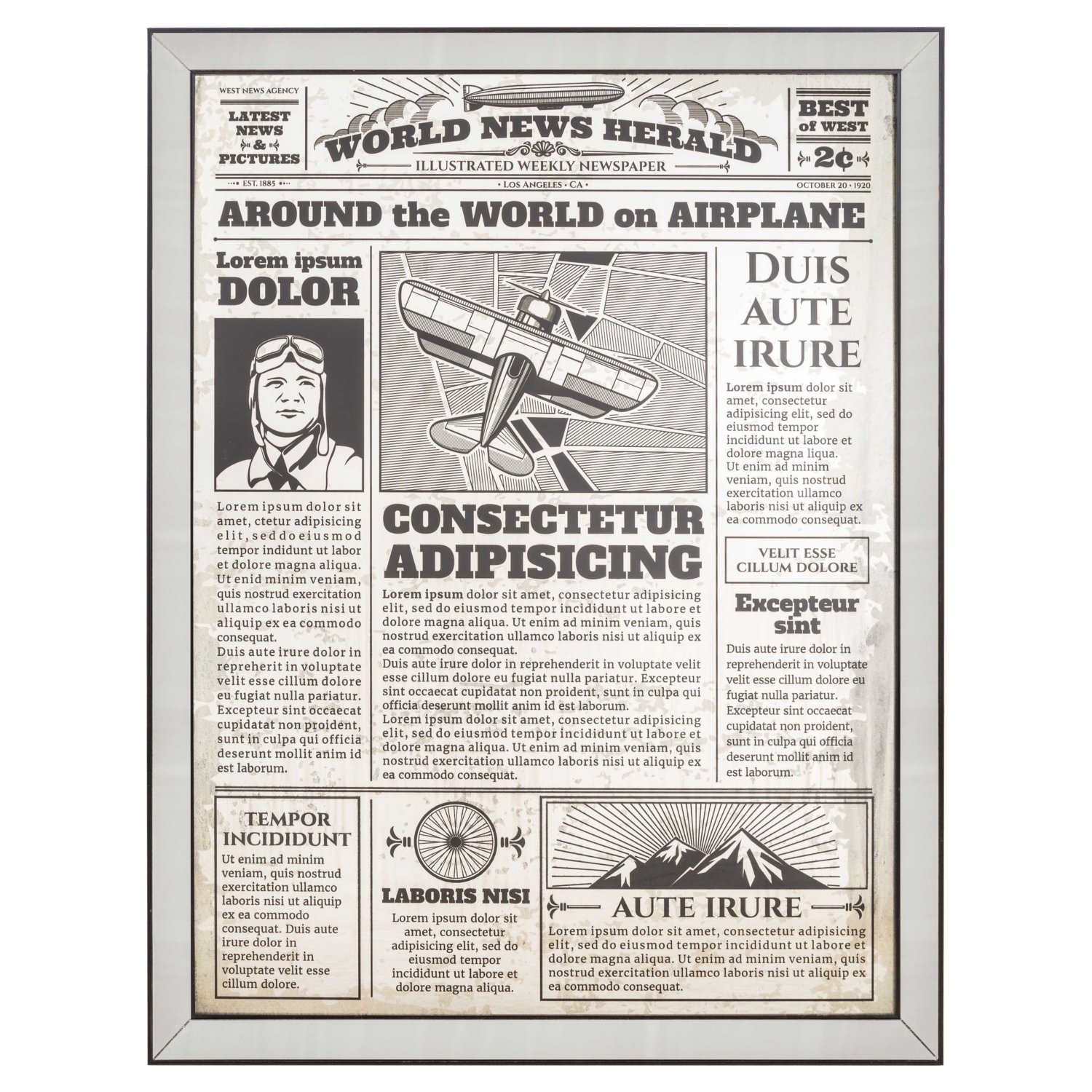 NEWSPAPER PANO 82X107 CM