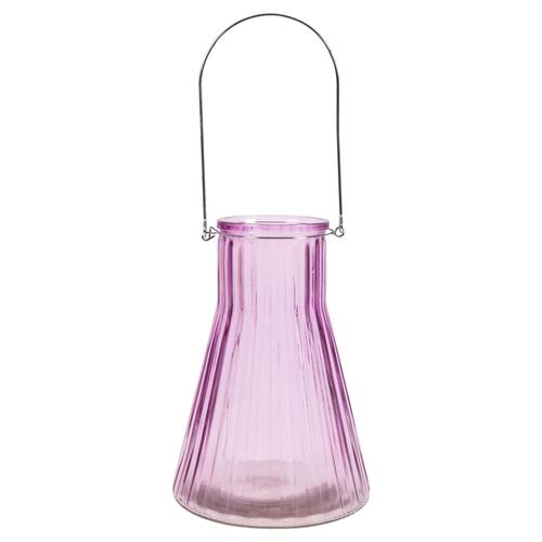  AGNİ MUMLUK CAM 24 CM - MOR