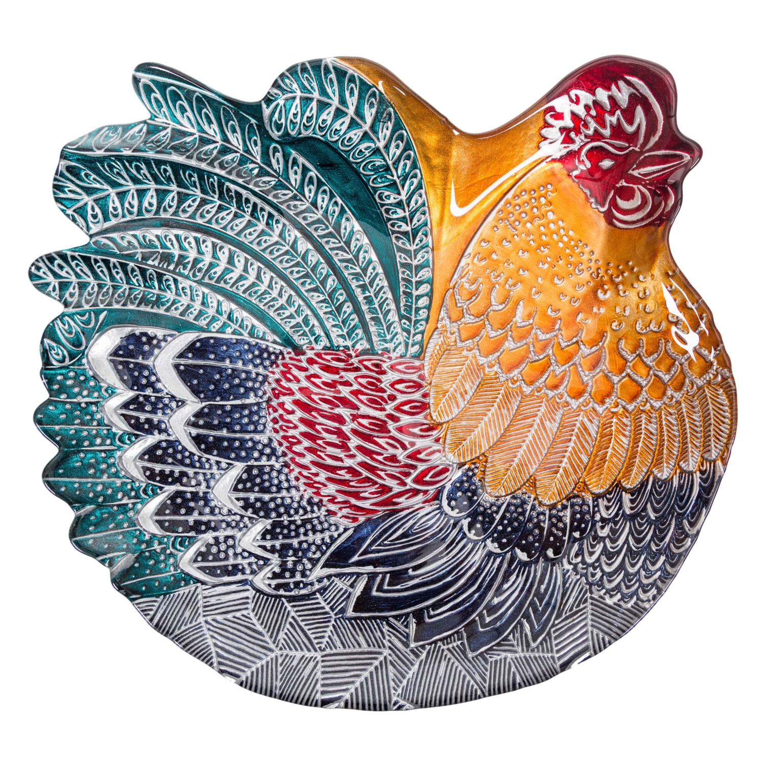 HOROZ DEKORATİF TABAK 44CM