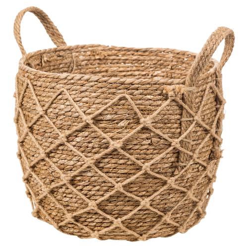  FİLE DETAYLI HASIR SEPET 33X33CM