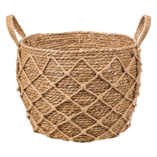  FİLE DETAYLI HASIR SEPET 33X33CM