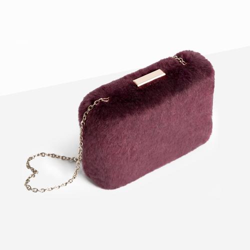  ZİNCİR ASKILI TÜYLÜ KUTU PORTFÖY ÇANTA