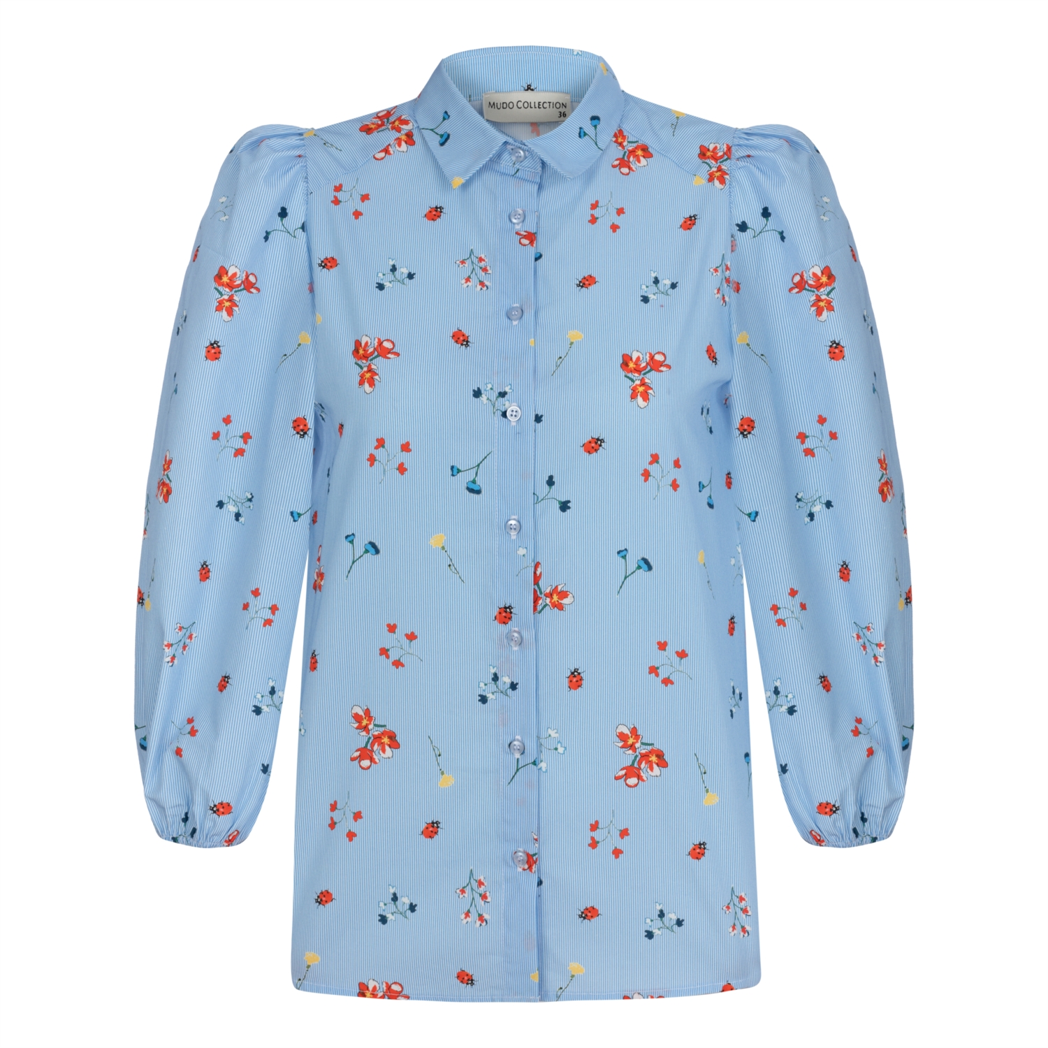 ÇİÇEK DESENLİ BALON KOL GÖMLEK