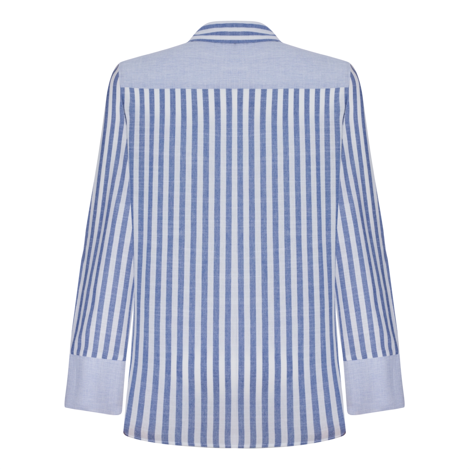 OVERSIZE YANDAN BAĞLAMALI ÇİZGİLİ GÖMLEK