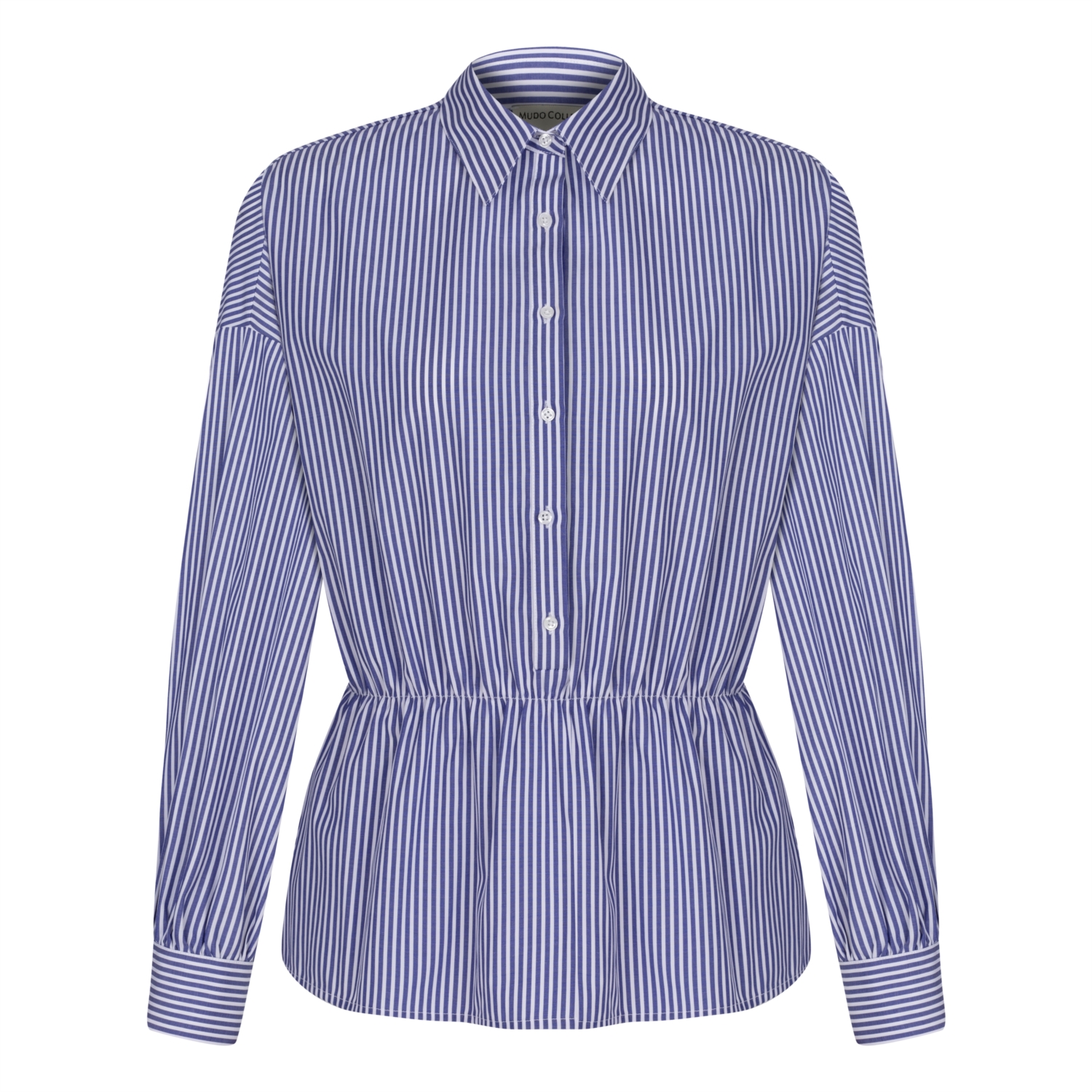 BELİ LASTİKLİ ÇİZGİLİ GÖMLEK